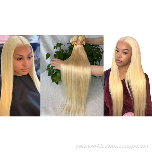 2021 100% raw human hair  virgin silky straight  613  blonde  lace front  wig